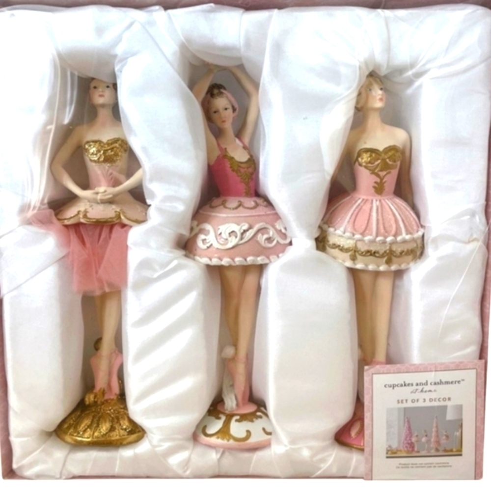 💕🔹️Cupcake & Cashmere🔹️ Pink  Ballerina Girls set of 3  Gold Glitter NWT